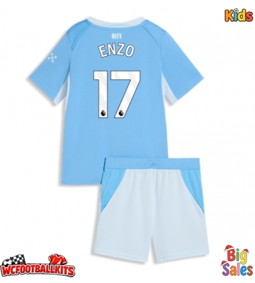 Manchester City Enzo Fernandez #17 Replica Home Stadium Kit for Kids 2026-27 Short Sleeve (+ pants)
